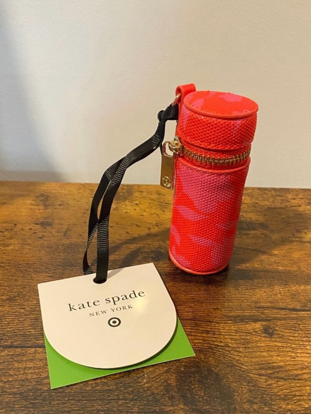 NWT Kate Spade‎ New York x Target Canvas Classic Rose Lipstick Bag Charm Holder